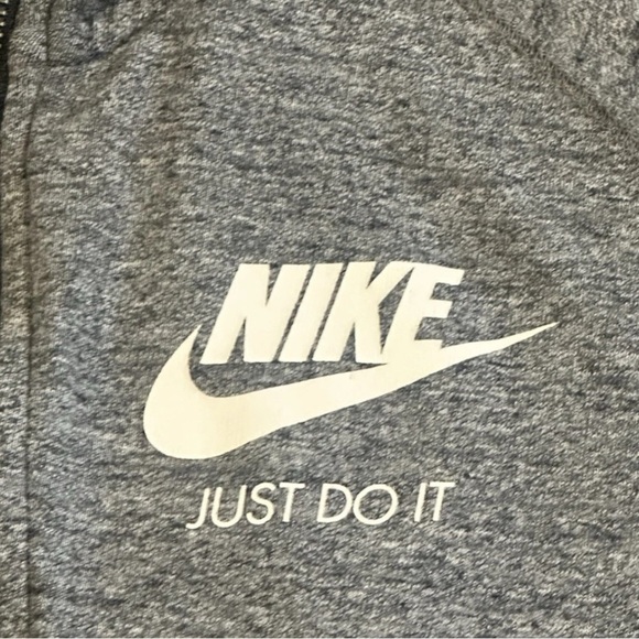 Nike Heather Gray Just Do It Womens Full Zip Hoodie Sweater Blue Label Small VTG - Picture 2 of 3